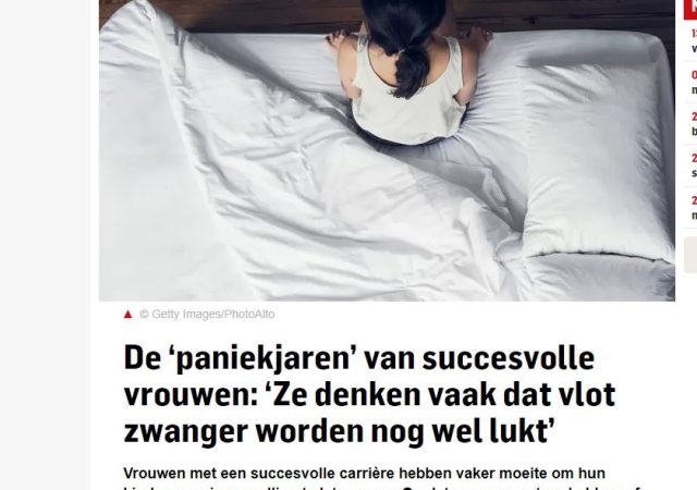 [online magazine] Ad.nl- april 2022:  “The ‘panic years’ of succesful women: ‘They often think that getting pregnant easily will still work.’”